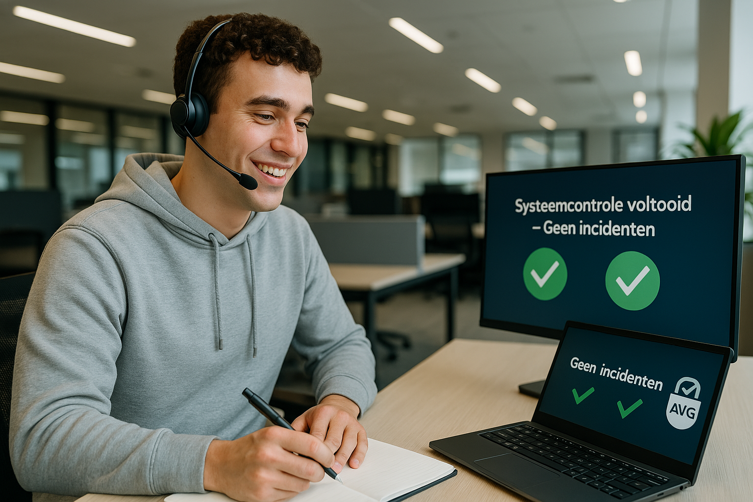 Onze IT-specialist aan het werk met systemen